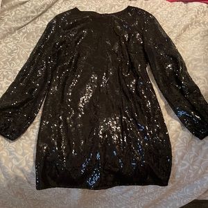 Black short, sequence fitted dress